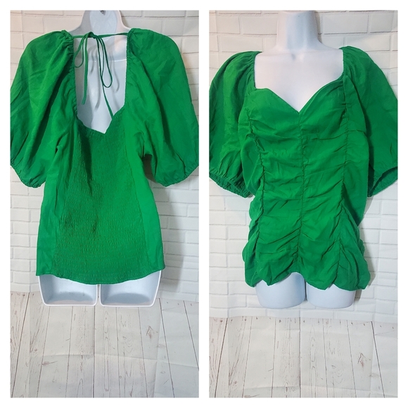 Target Ava & Viv Green Peasant Top - Picture 1 of 5